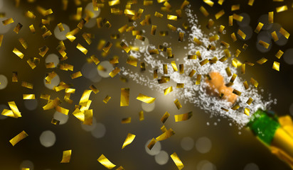 goldkonfetti, sekt, party