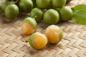 Fresh peeled quenepa fruit