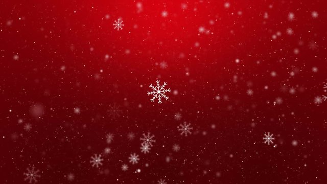 Christmas Red Background and Snowfall Loop