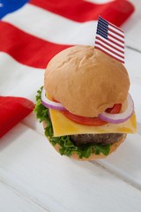 Hamburger with 4th july theme