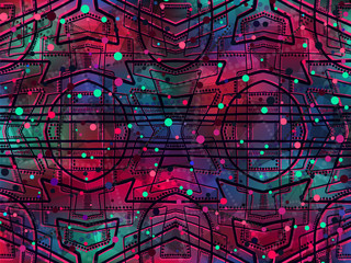 Abstract background geometric ethnic ornament dark