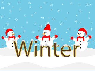 Three Snowman playing around