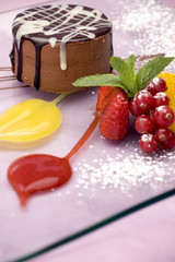 Mousse de chocolate con frutas