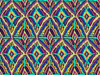 Ethnic ornament pattern abstract fabric bright