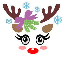 Christmas Reindeer Face