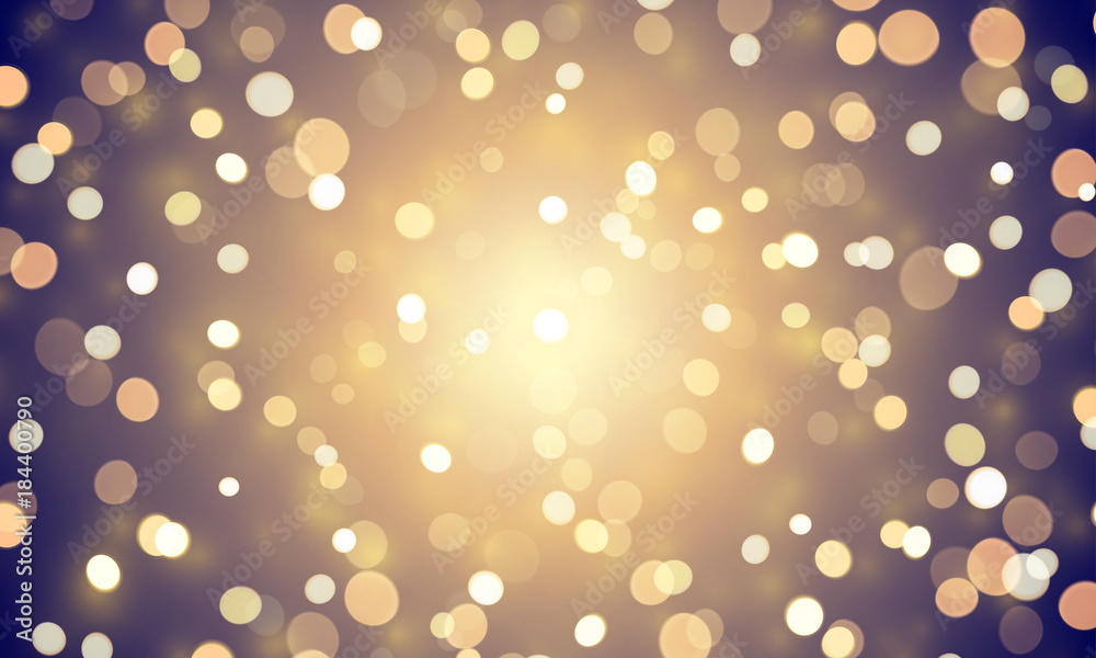 Canvas Prints Abstract light confetti with glitter glow effect on golden background. Vector defocused shine or golden and white sparkling lights glow bokeh for Christmas or birthday holiday background template