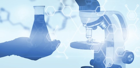 Background of a Microscope in laboratory 