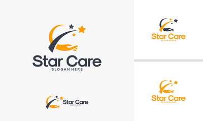 Fototapeta na wymiar Star Care logo designs vector, Leader Care logo template