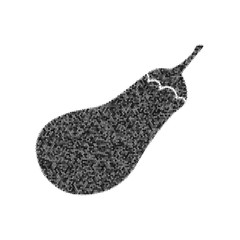 Eggplant sign. Salad ingredient. Healthy vegetable. Vector. Black icon from many ovelapping circles with random opacity on white background. Noisy. Isolated.
