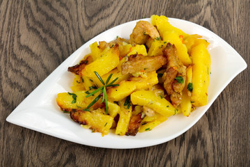 Fried potato with pork