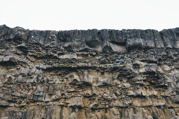 Volcanic cliff on Iceland.