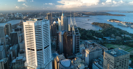 AUSTRALIA,SYDNEY-CIRCA  AUGUST 2017-the view from the window of a skyscraper
