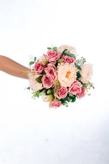  Plastic flower on white background