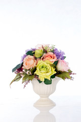  Plastic flower on white background