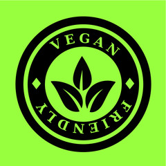 Black vegan logo vector design