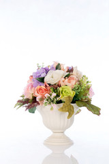  Plastic flower on white background