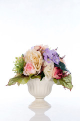  Plastic flower on white background