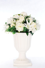  Plastic flower on white background