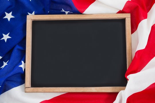 Blank slate on an American flag