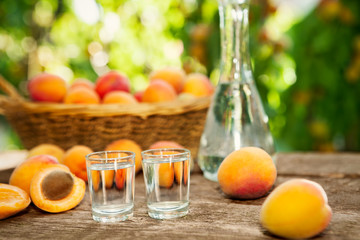 Apricot brandy drink in shot glass