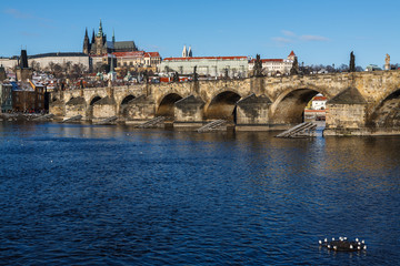 Obraz premium Charles bridge and Prague castle