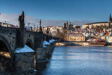 Charles bridge and Prague castle