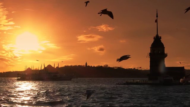 istanbul turkey istanbul sunset  mosaic istanbul Hagia Sophia, Blue Mosque, Topkapi Palace, Maiden's tower and beautiful sunset istanbul bacround.  ISTANBUL Serial VIDEOS