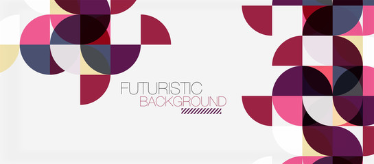 Fototapeta premium Geometric triangle and circle shape, wide abstract background
