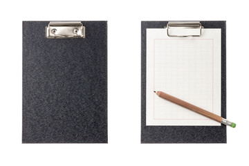 clipboard with pencil isolated on the white background.
