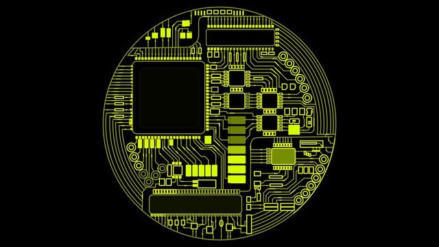 PNG alpha.Bitcoin HUD template.Bitcoin micro scheme animation.Animated bitcoin texture.Add text and combine with your video. Good for 3D modeling texture.Technological futuristic hud. 