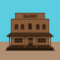 western saloon isolated vector design illustration