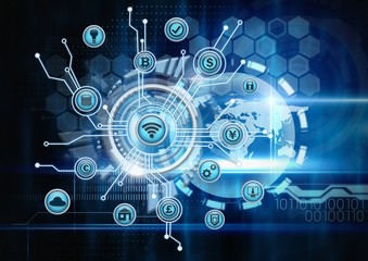 World business icons and interface