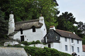Fototapeta na wymiar Thatched Cottages, Somerset, England, UK