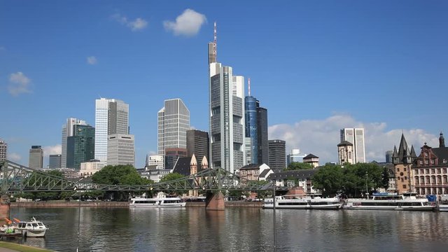 Downtown Skyline in the city of Frankfurt Main, Germany