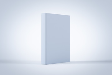 Blank book cover on white background. 3D render