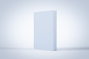 Blank book cover on white background. 3D render