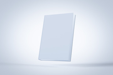 Blank book cover on white background. 3D render