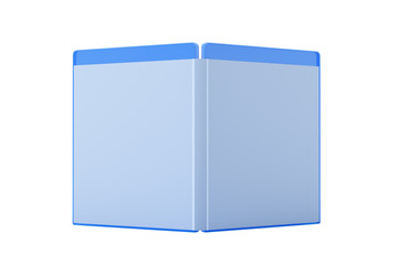 Blank open Blu-ray Disk Box or Case isolate on white background. 3D render