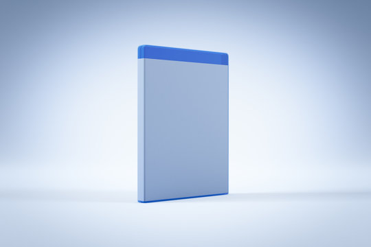 Blank Blu-ray Box or Case on white background. 3D render