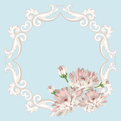 Floral seamless frame