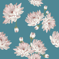 Floral seamless pattern with chrysanthemums - 184418328