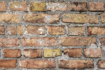 background of old rotten brick wall