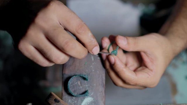 Craft jewelery making ring on desktop