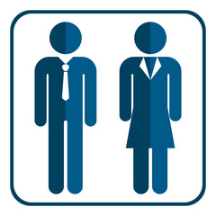 Businessman and businesswoman symbol, vector.