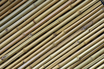 Oriental style curtain detail made of bamboo