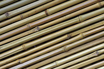 Oriental style curtain detail made of bamboo