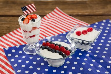 Fruit ice cream with 4th july theme