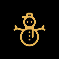 Snowman simple style flat icon vector illustration