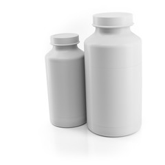 3d blank medicine bottles  on white background 3d illustration