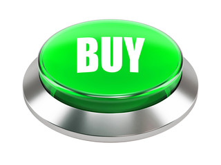 3d green button with Buy text  on white background 3d illustration